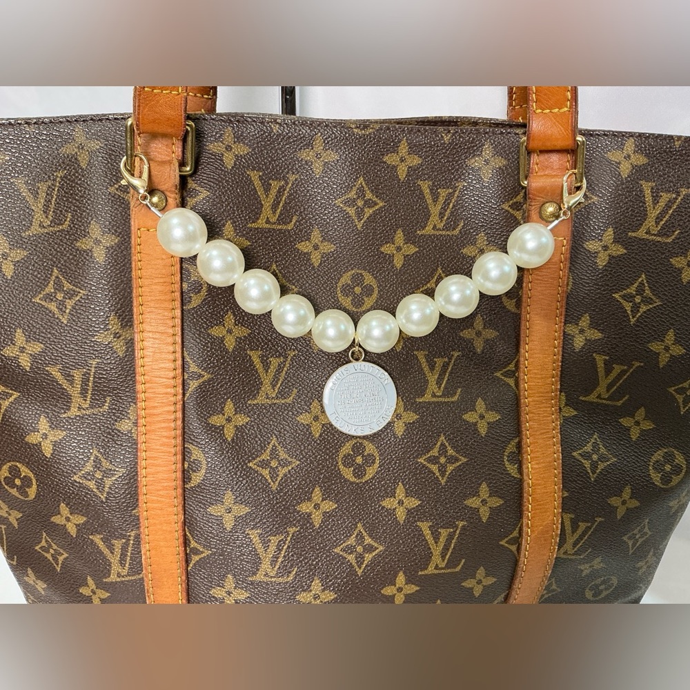 Pearl Top Handle Extender Bag Charm Chain Louis Vuitton Lt Blue Trunks & Bags